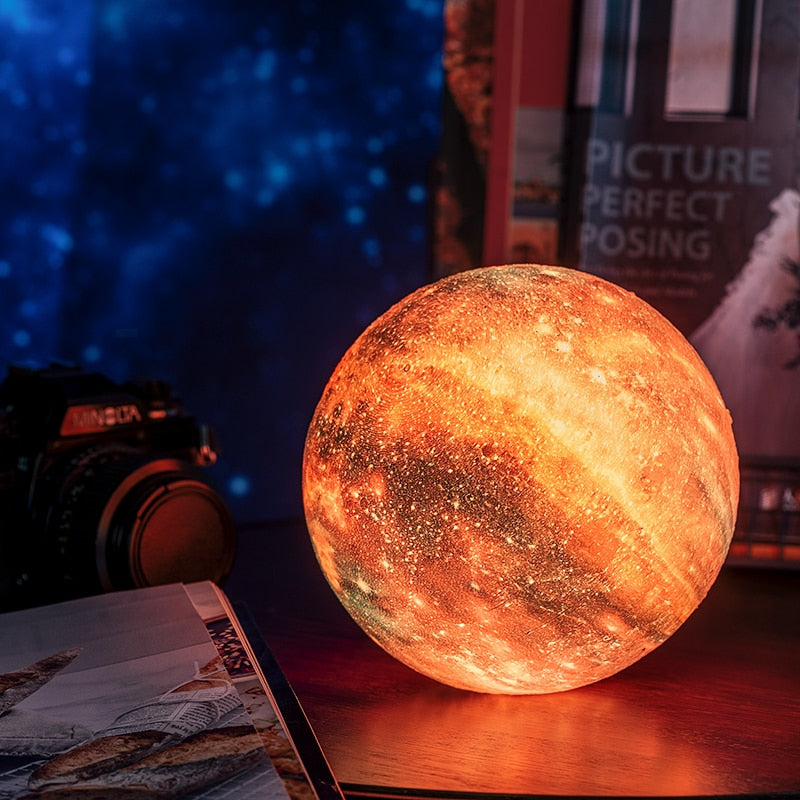 lampe lune univers 3D à LED avec support | Dark Label Shop