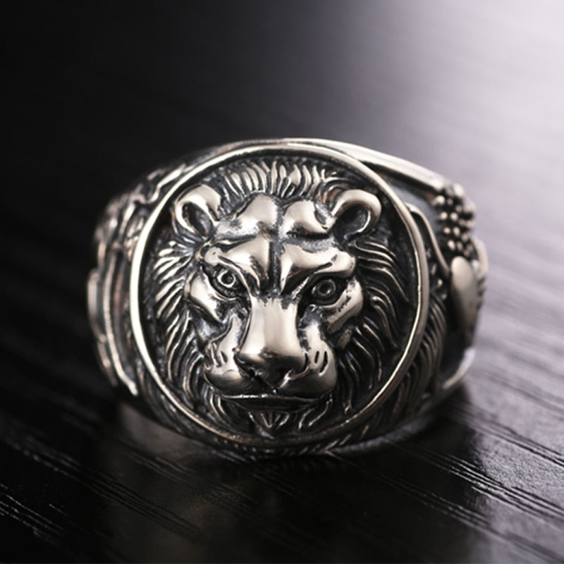 Chevaliere homme argent lion hot sale