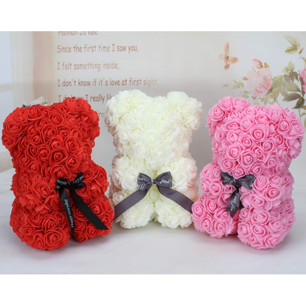 L'ours Saint Valentin en roses artificiels le meilleure des cadeaux à offrir