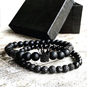 Bracelets De Distance Pour Couple Noir / 16Cm Dark Label Shop Perles