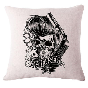 Housse De Coussin Style Old School Greaser Skull Coussins