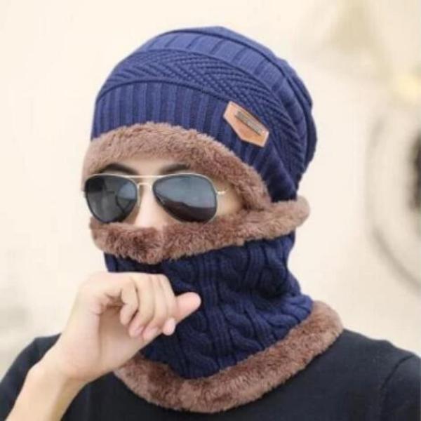 Bonnet en tricot thermique pour femme, écharpe, Bonnet, protection
