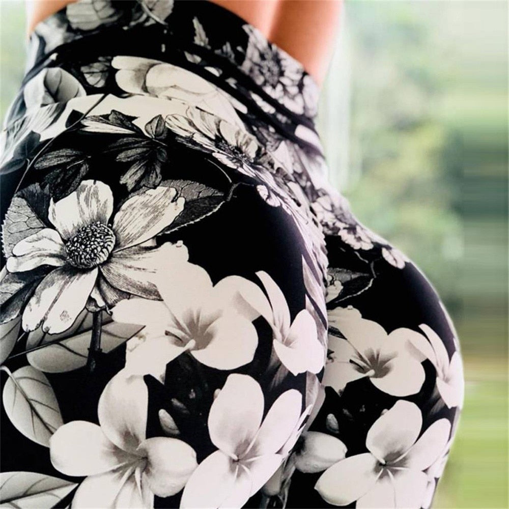 Leggings Sport Push Up Floral pour Femme  | Dark Label Shop