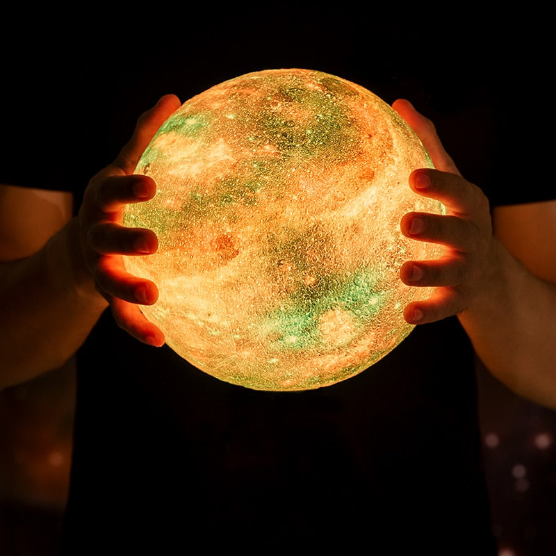 lampe  projecteur lune planète 3D à LED avec support Dark Label Shop