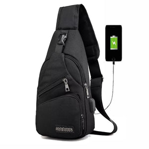 modèle sac noir bandoulière anti-vol USB