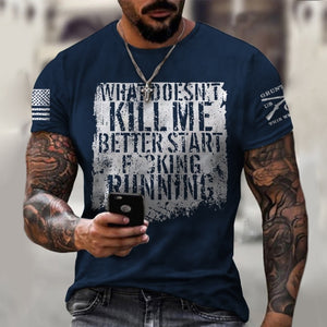 T-Shirt Kill Me Casual Bleu pour Homme