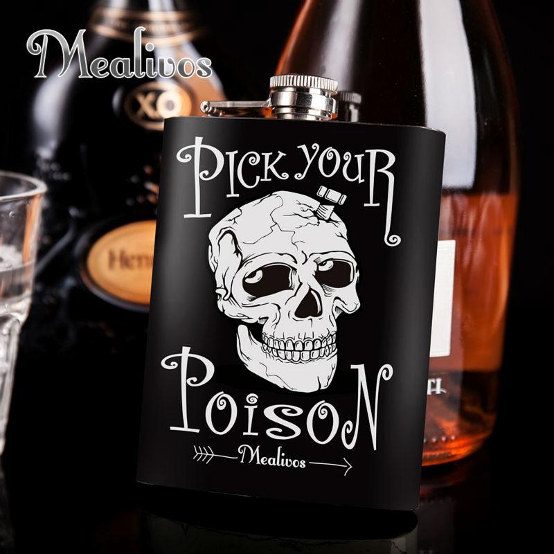 Flasque flacon skull de poche pour alcool et liqueur pas cher fiole luxe