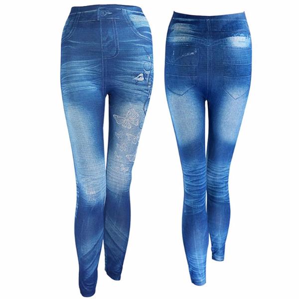 Leggings Sexy Slim Bleu Imitation Jeans pas cher et à la mode chic