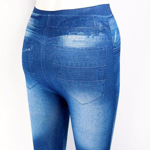 Leggings Sexy Slim Bleu Imitation Jeans pas cher et à la mode chic