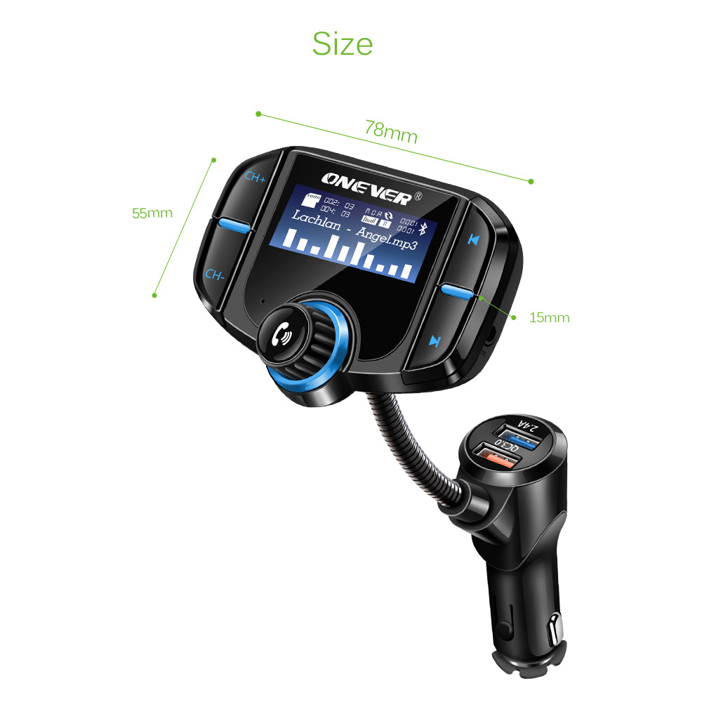 Achetez Kit de Voiture BC52 Kit de Voiture Hands Sans Fil Bluetooth FM  Transmetteur 7 Color Light MP3 Lecteur Avec Double Chargeur USB de Chine